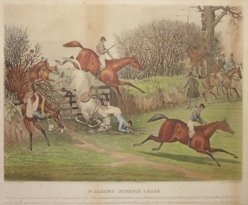 Aquatint - St. Albans Steeple Chase. - Hunt